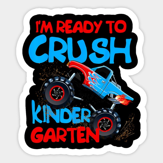 Back to School First Day of Kindergarten Monster Truck Sticker by torifd1rosie